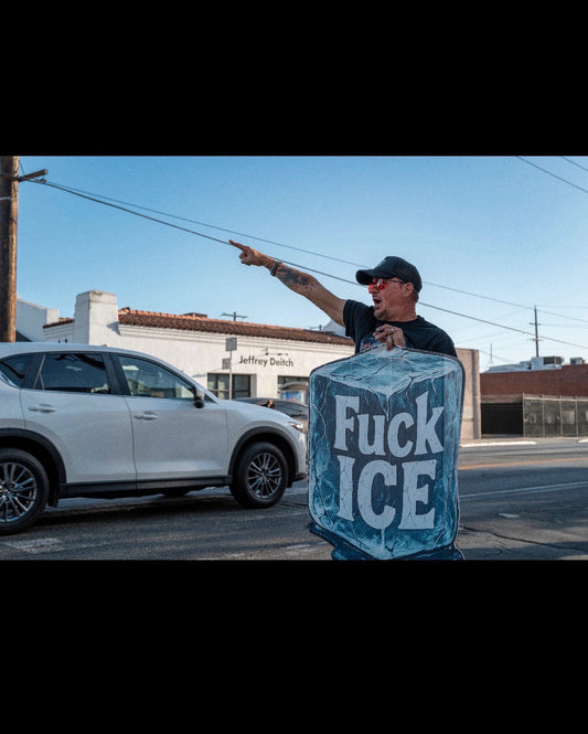 Oversized outdoor protest sign for high-visibility messaging