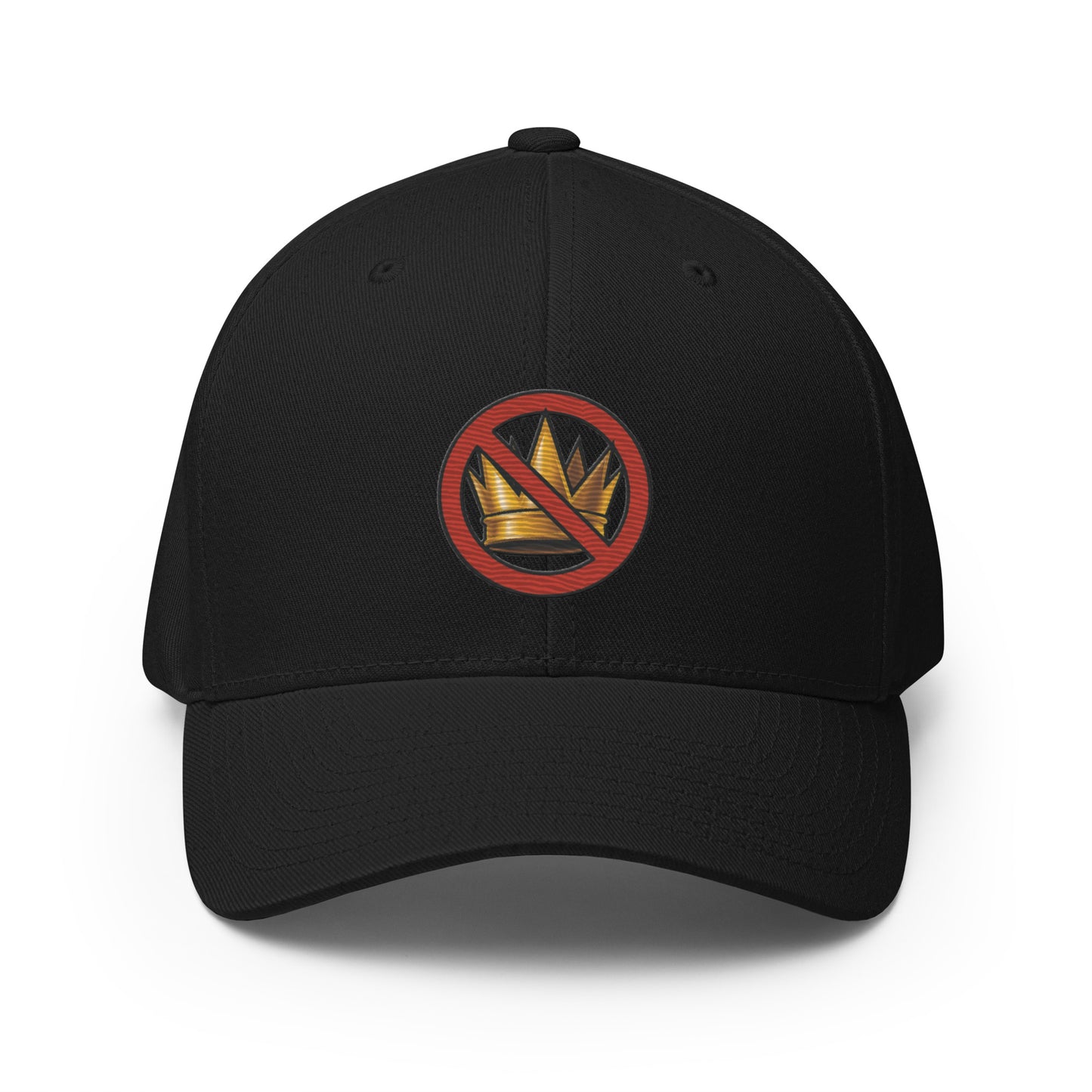 No Kings Structured Cap — Black structured front view from 8647 NOW