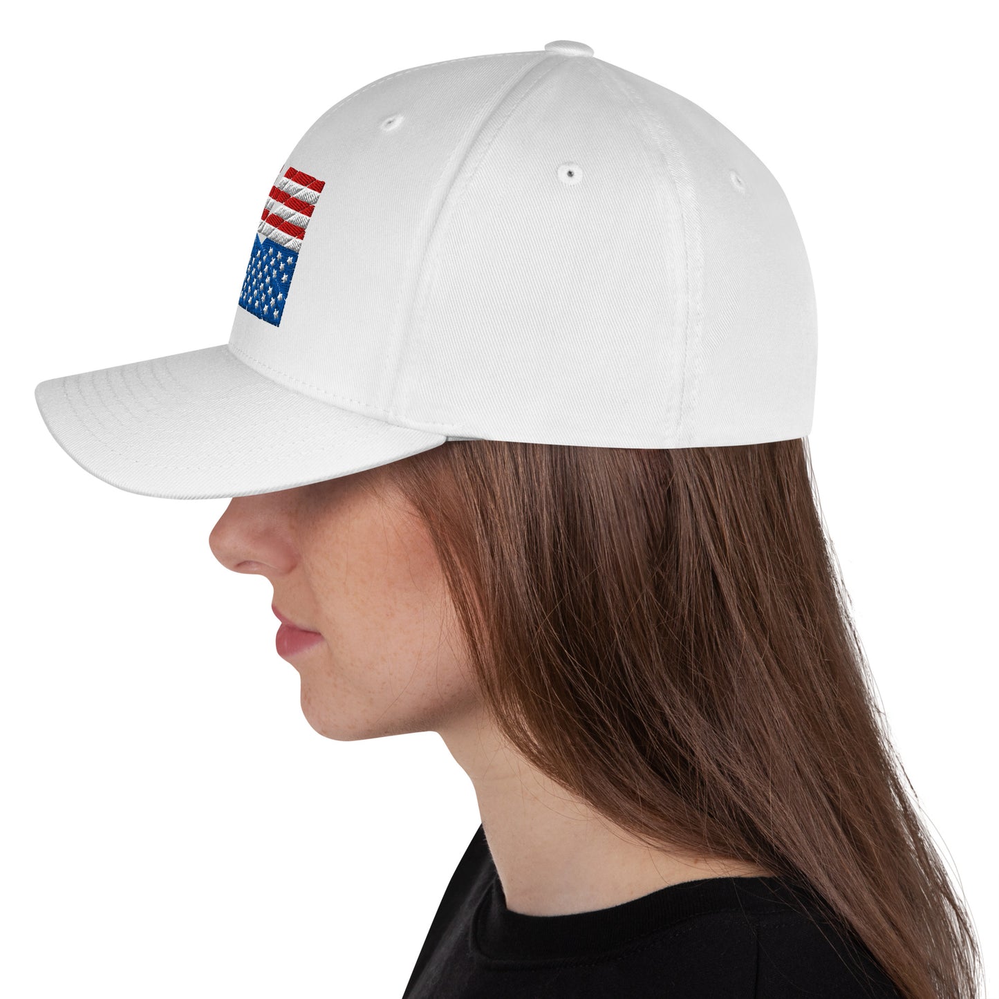 Fractured Democracy white structured cap from 8647 NOW