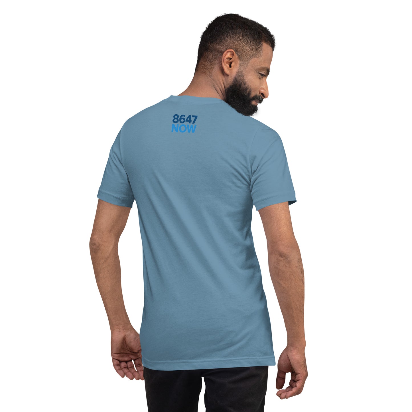 FDT Silhouette Tee — Steel Blue alternate back mockup from 8647 NOW