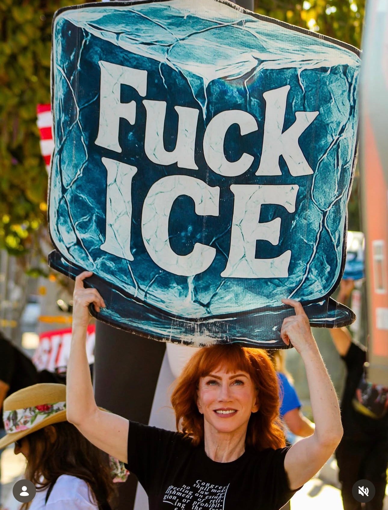 Front-only oversized ICE protest sign for rallies and civic action