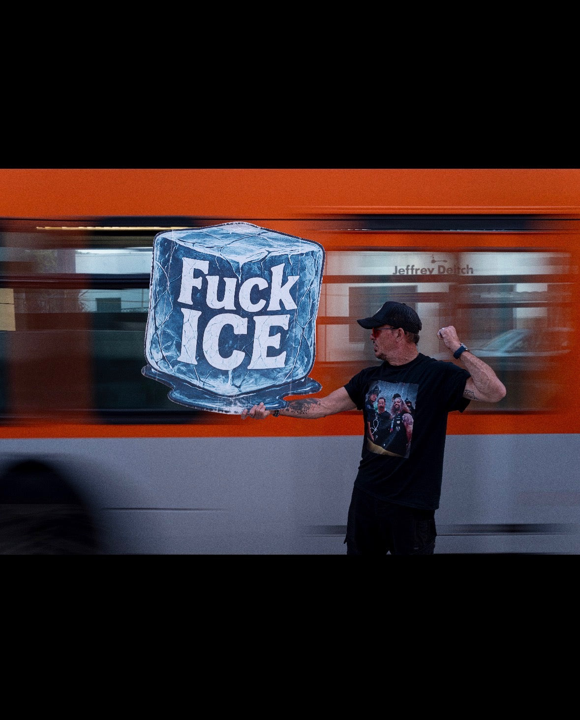 ICE Protest Sign oversized custom-cut corrugated plastic sign