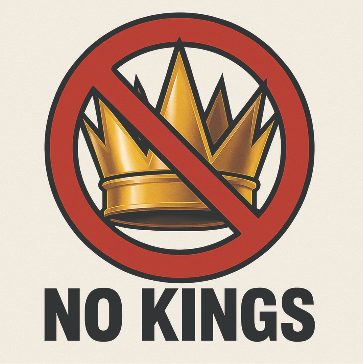 No Kings 3 x 3 vinyl sticker from 8647 NOW