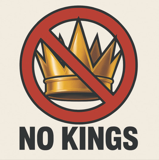 No Kings 3 x 3 vinyl sticker from 8647 NOW