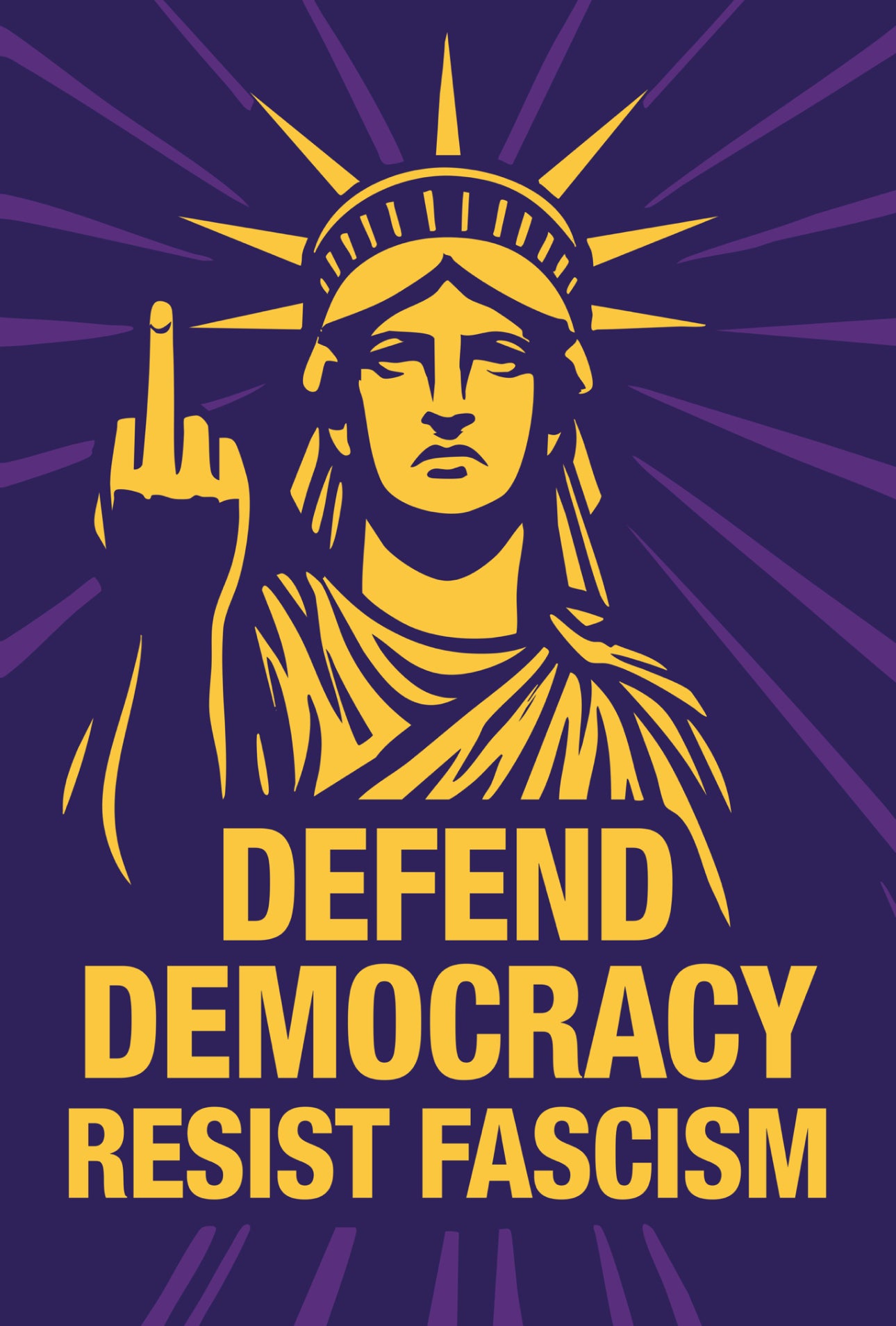 Defend Democracy 2 x 3 vinyl sticker from 8647 NOW