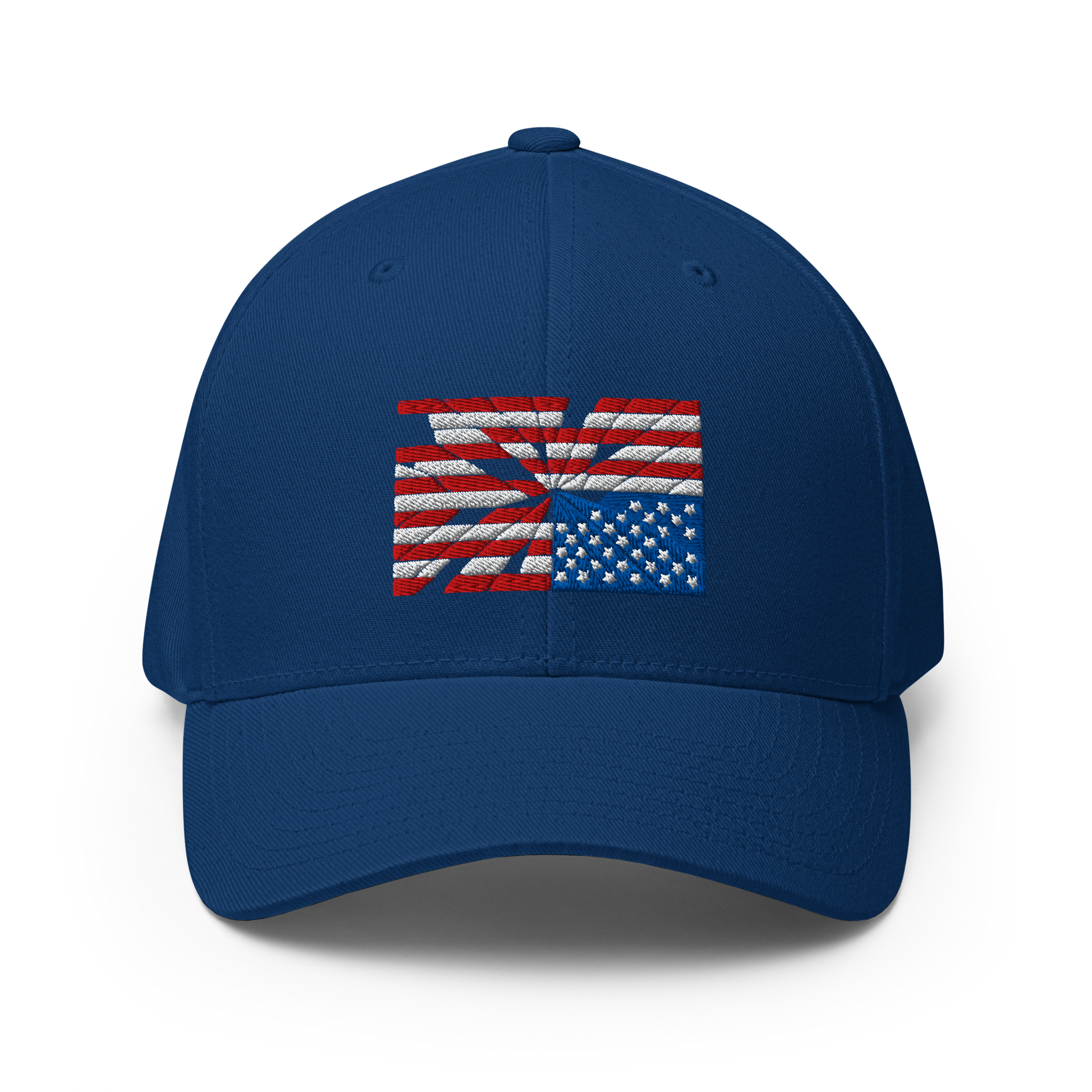 Fractured Democracy Structured Cap — Blue front mockup from 8647 NOW