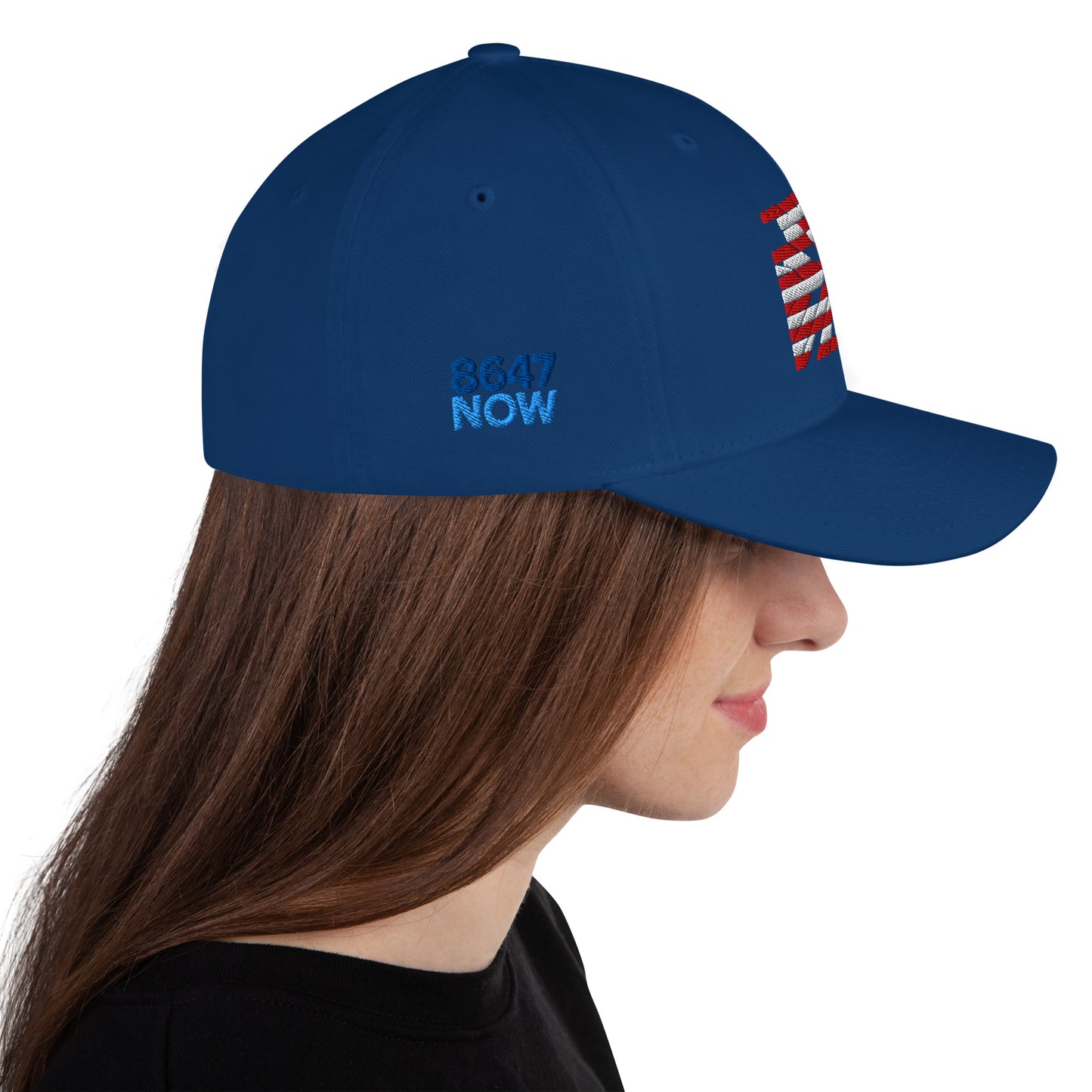 Fractured Democracy blue structured cap from 8647 NOW