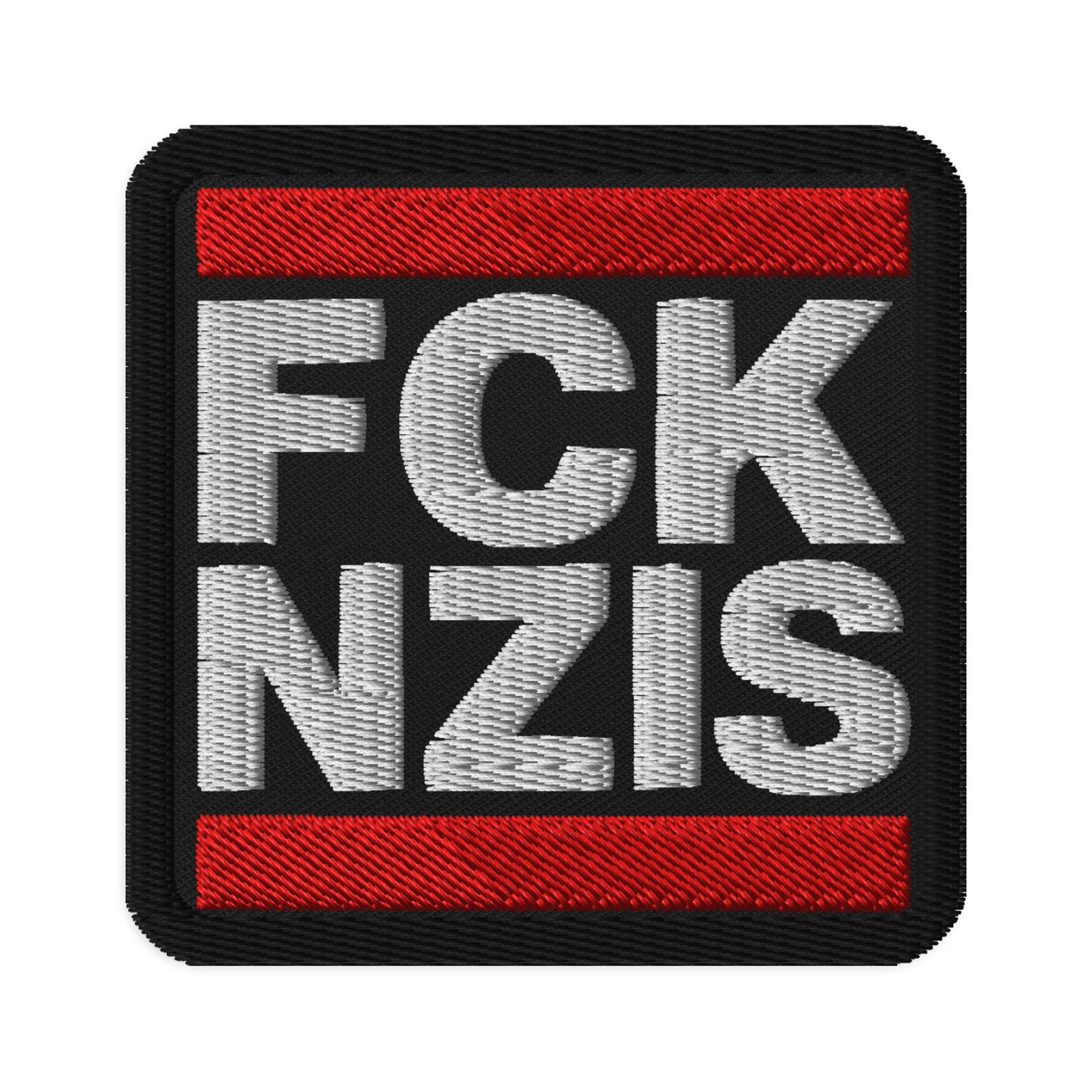 FCK NZIS embroidered patch primary front mockup from 8647 NOW