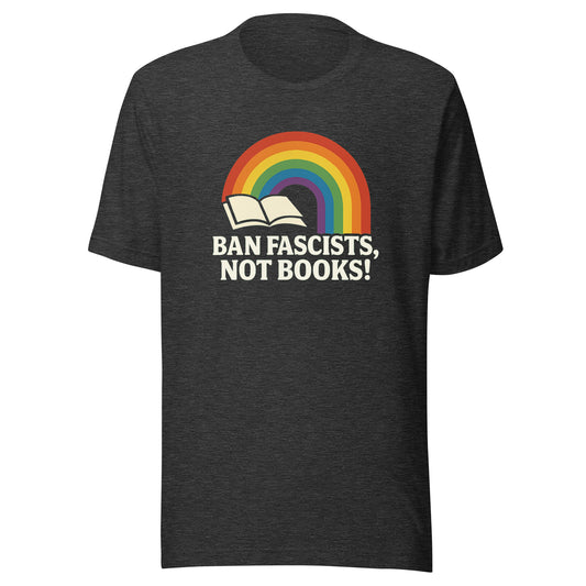 Ban Fascists dark heather tee from 8647 NOW front view
