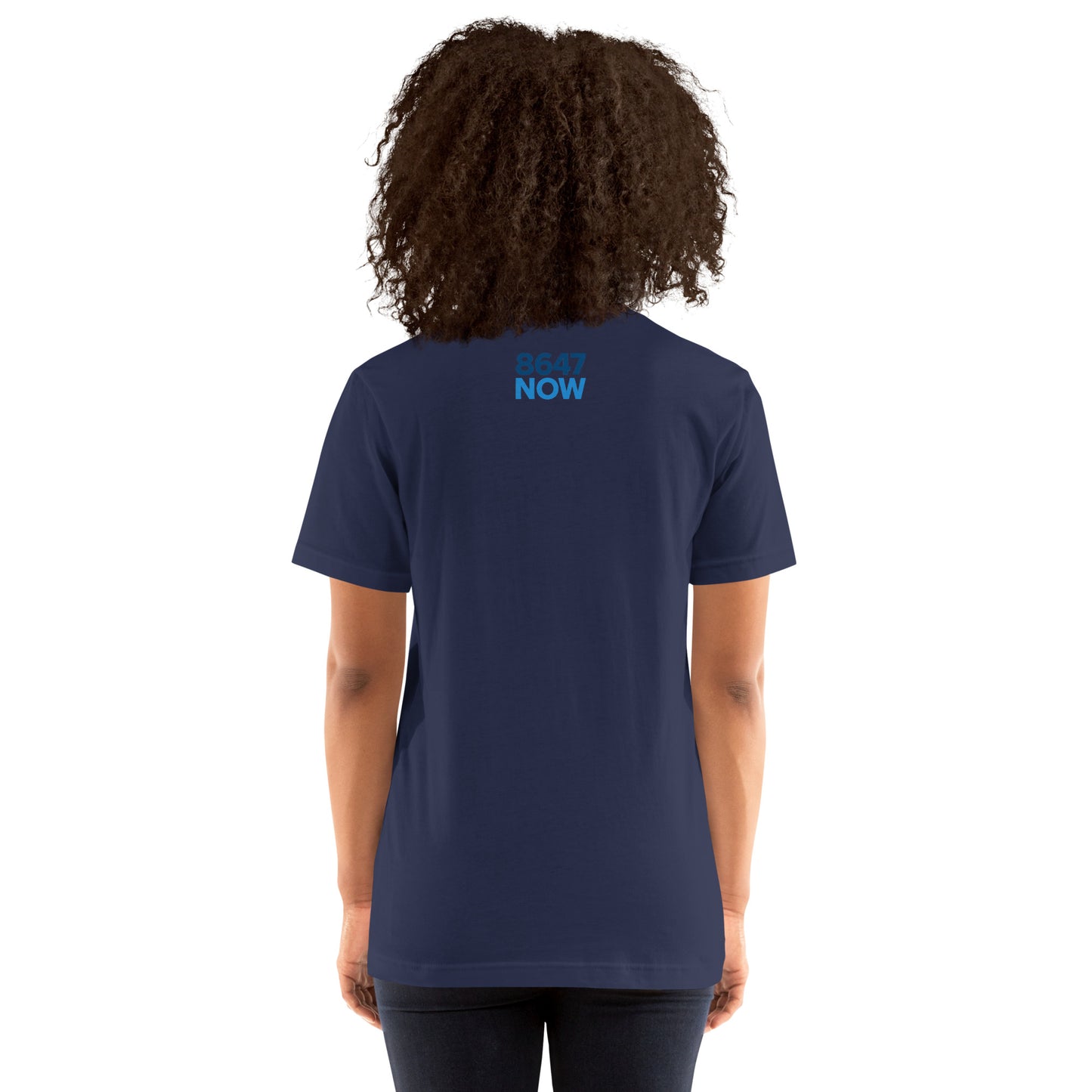 FCK NZIS Tee — Navy alternate back mockup from 8647 NOW