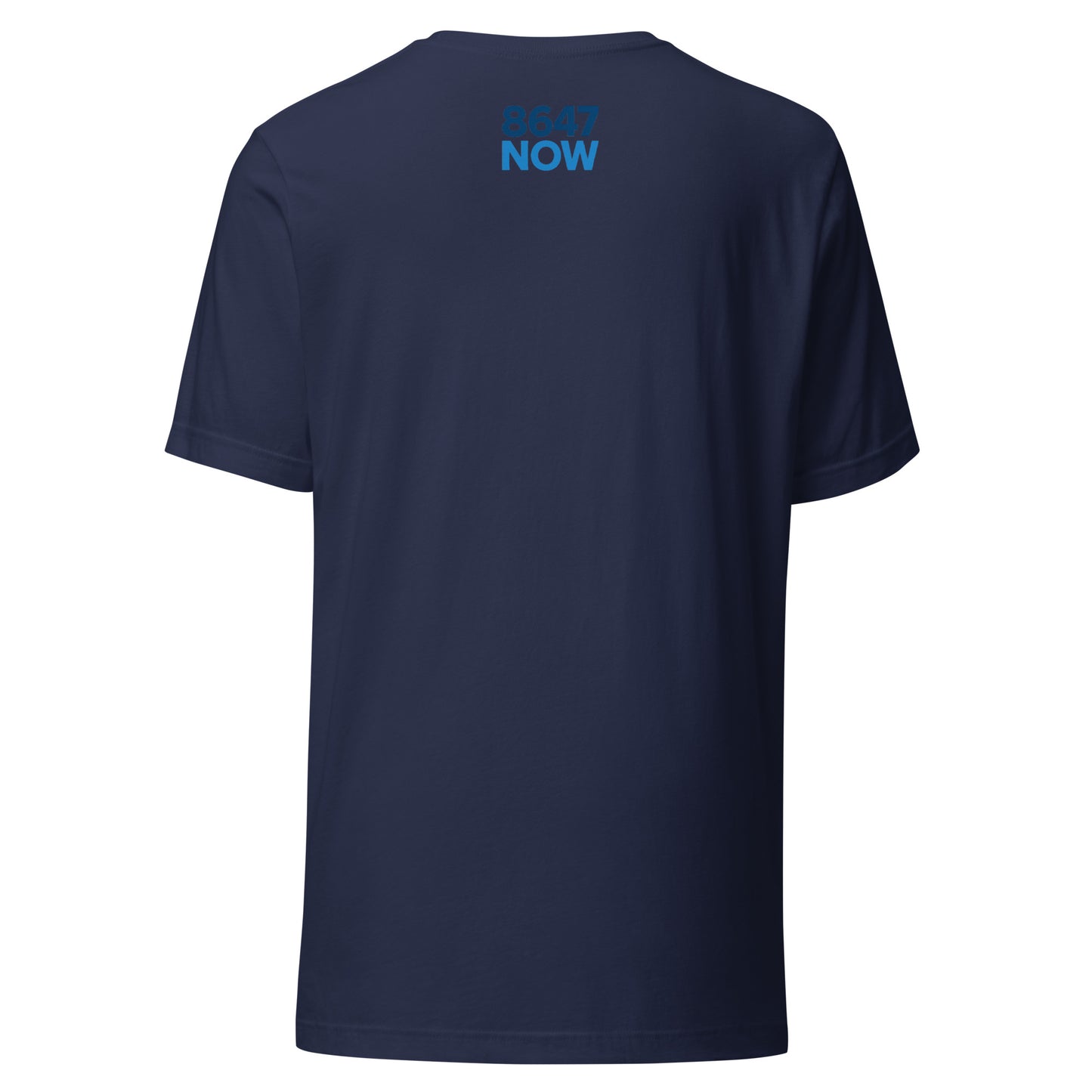 FCK NZIS Tee — Navy back mockup from 8647 NOW