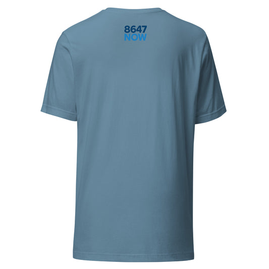 FDT Silhouette Tee — Steel Blue back mockup from 8647 NOW