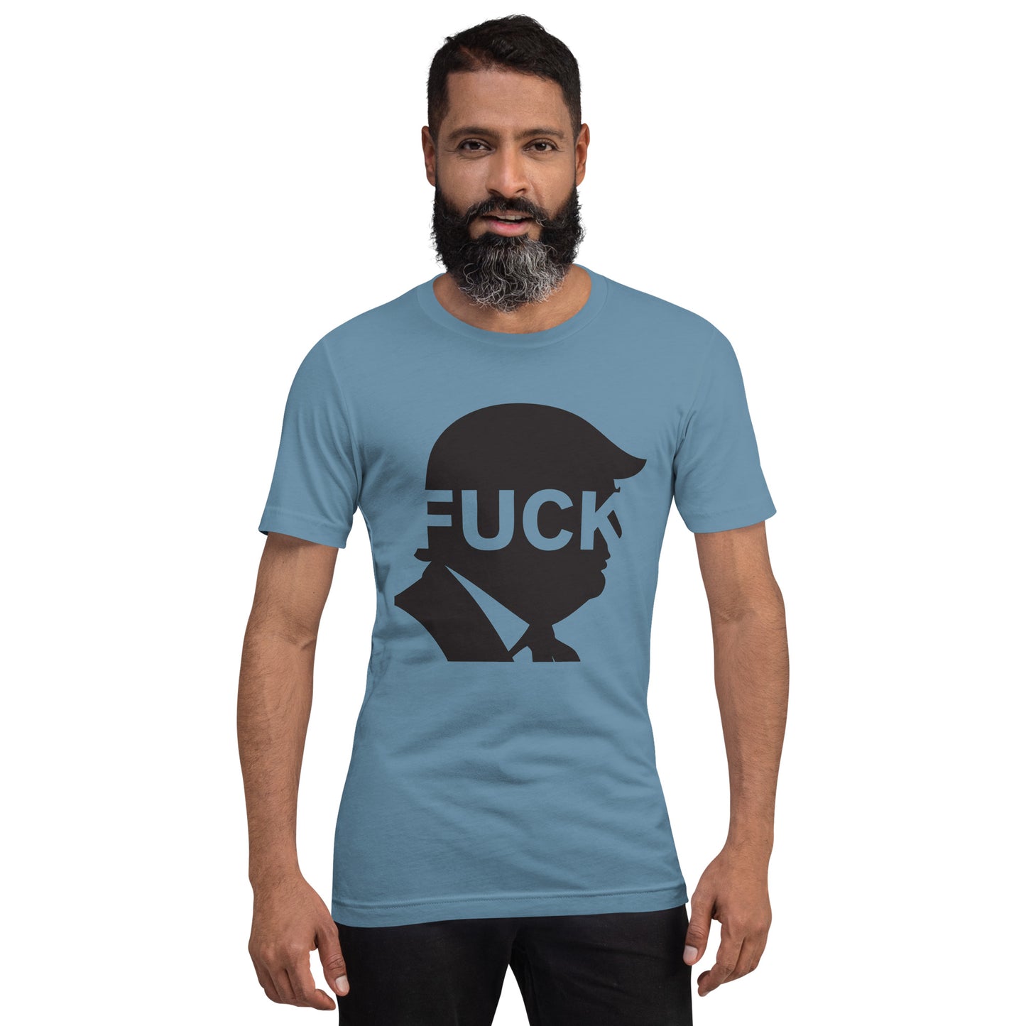 FDT Silhouette Tee — Steel Blue front detail mockup from 8647 NOW