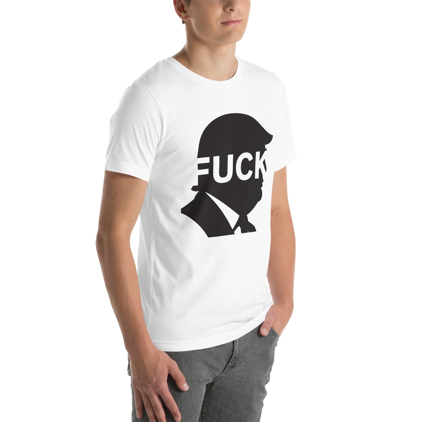 FDT Silhouette Tee — White side front mockup from 8647 NOW